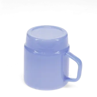 milky blue glass stacking coffee cup