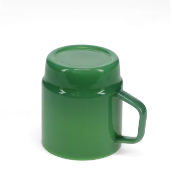 Jade green glass stacking coffee cup