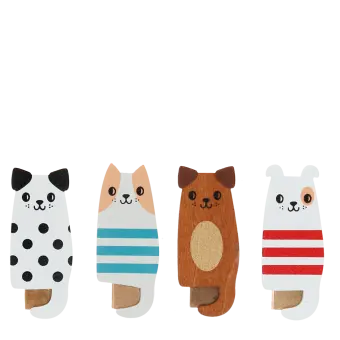 Mini wooden pegs (set of 4) - Dogs