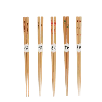 Wooden chopsticks (pack of 5 pairs) - Delicate patterns