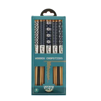 Wooden chopsticks (pack of 5 pairs) - Wagara patterns