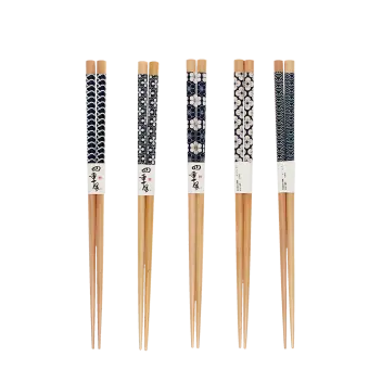 Wooden chopsticks (pack of 5 pairs) - Wagara patterns