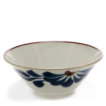 Japanese porcelain noodle bowl 19cm - Flower