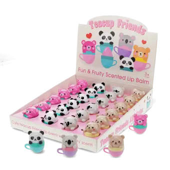 Mini berry scented lip balm (assorted) - Teacup animal friends