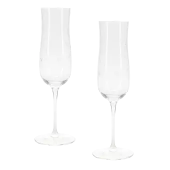 Etched star champagne glasses (set of 2) - Clear