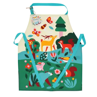 Wipeable cotton children's apron - Woodland