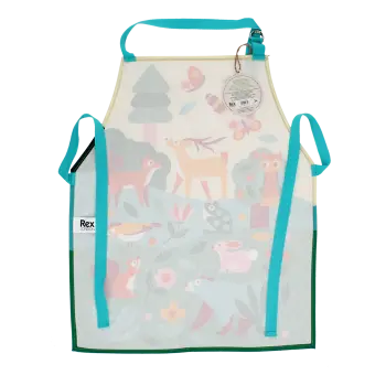 Wipeable cotton children's apron - Woodland