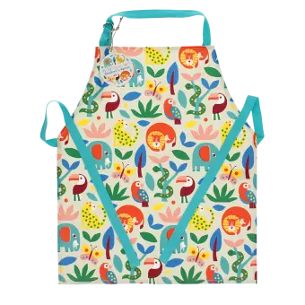 Wipeable cotton children's apron - Wild Wonders