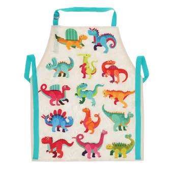 Wipeable cotton children's apron - Baby Dinos