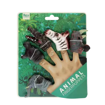 Animal finger puppets (set of 5) - Safari