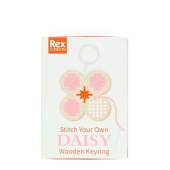 Stitch your own wooden keyring - Daisy