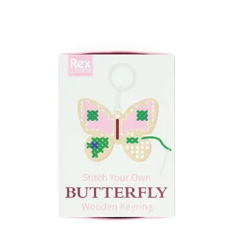 Stitch your own wooden keyring - Butterfly