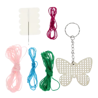 Stitch your own wooden keyring - Butterfly