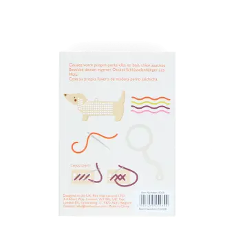 Stitch your own wooden keyring - Sausage Dog