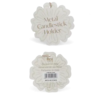 Enamel flat flower candle holder Tag - Dark green