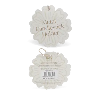 Enamel flat flower candle holder Tag - Pink