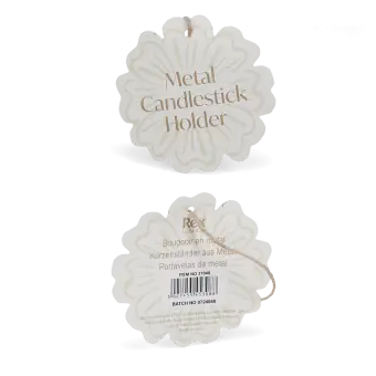 Enamel cupped flower candle holder Tag - Vibrant pink