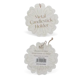 Enamel cupped flower candle holder Tag - Dark green