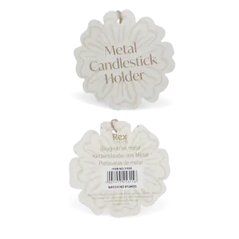 Enamel candlestick (13cm) Tag - Pink