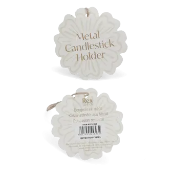 Enamel chamberstick candle holder Tag - Pink
