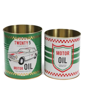 Storage tins (set of 2) - Motor Oil