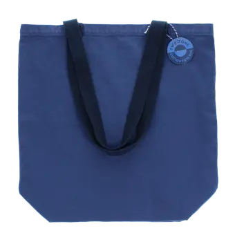 Two-tone cotton tote bag - Indigo blue