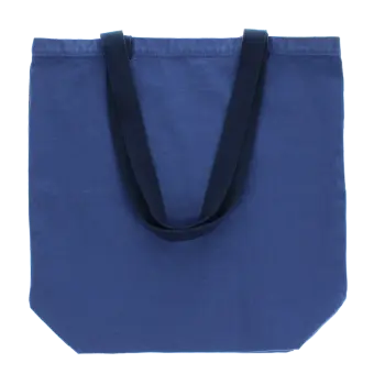 Two-tone cotton tote bag - Indigo blue