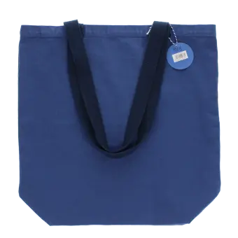 Two-tone cotton tote bag - Indigo blue