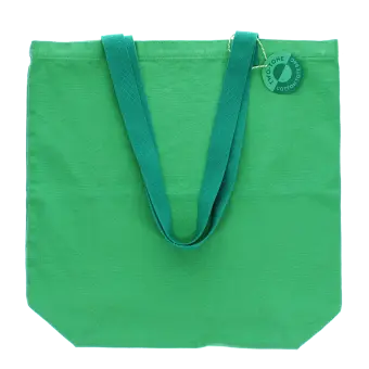Two-tone cotton tote bag - green