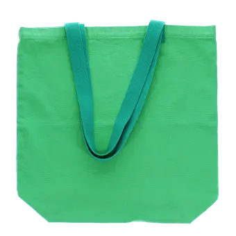 Two-tone cotton tote bag - green