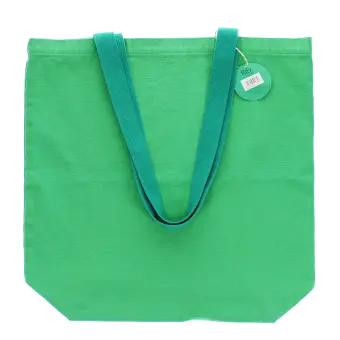 Two-tone cotton tote bag - green