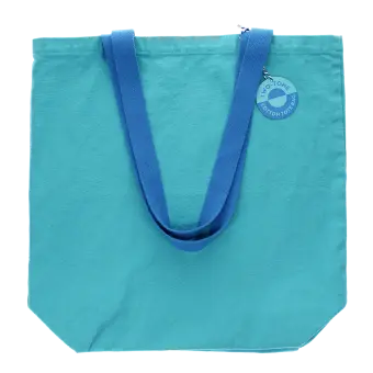 Two-tone cotton tote bag - Pale blue