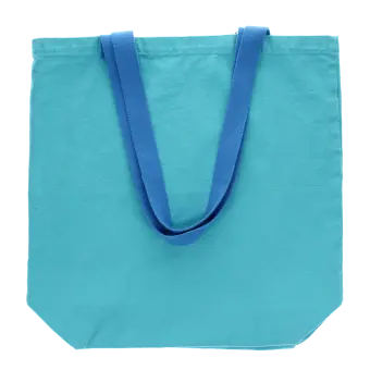 Two-tone cotton tote bag - Pale blue