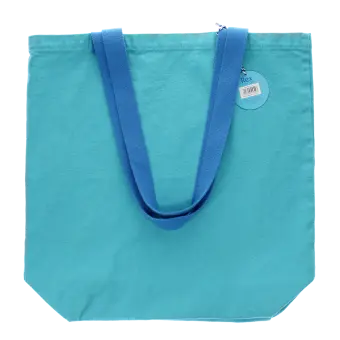 Two-tone cotton tote bag - Pale blue