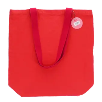 Two-tone cotton tote bag - Red