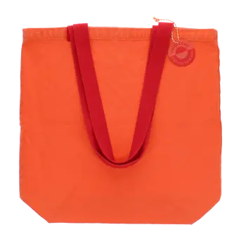 Two-tone cotton tote bag - Coral
