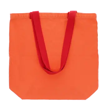 Two-tone cotton tote bag - Coral