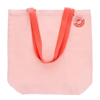 Two-tone cotton tote bag - Pink