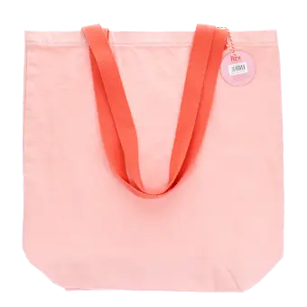 Two-tone cotton tote bag - Pink