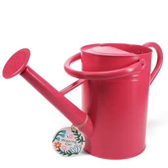 Galvanised steel watering can 4.5L - Red