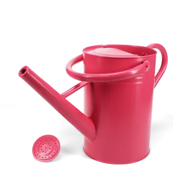 Galvanised steel watering can 4.5L - Red