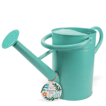 Galvanised steel watering can 4.5L - Aqua