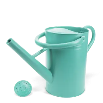 Galvanised steel watering can 4.5L - Aqua