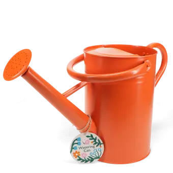 Galvanised steel watering can 4.5L - Orange