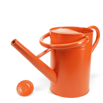 Galvanised steel watering can 4.5L - Orange