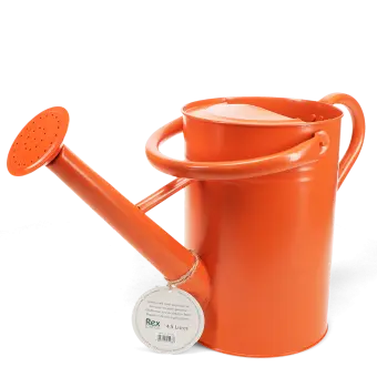 Galvanised steel watering can 4.5L - Orange