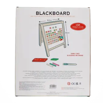 Tabletop blackboard and whiteboard easel set