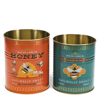 Storage tins (set of 2) - Honey