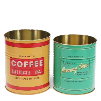 Medium storage tins (set of 2) - Vintage coffee