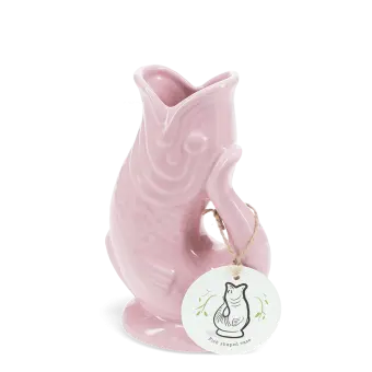 pink fish vase